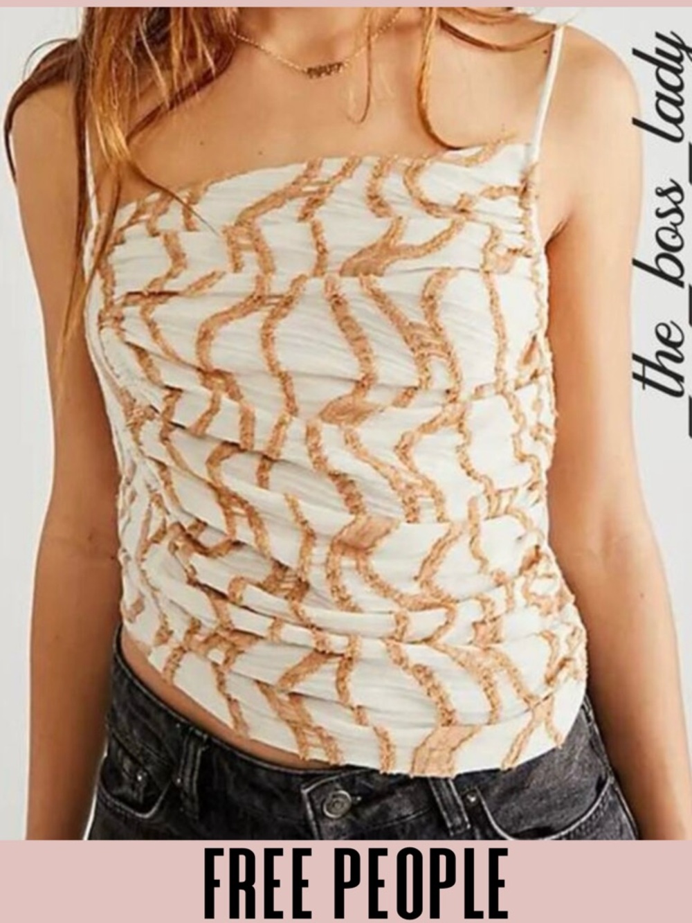 Free People tank top asymmetrical ruched boho XL
